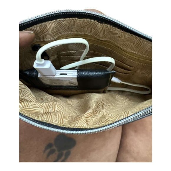 Sakroots Black and Purple Wristlet Clutch with Tropical Print - Picture 3 of 4